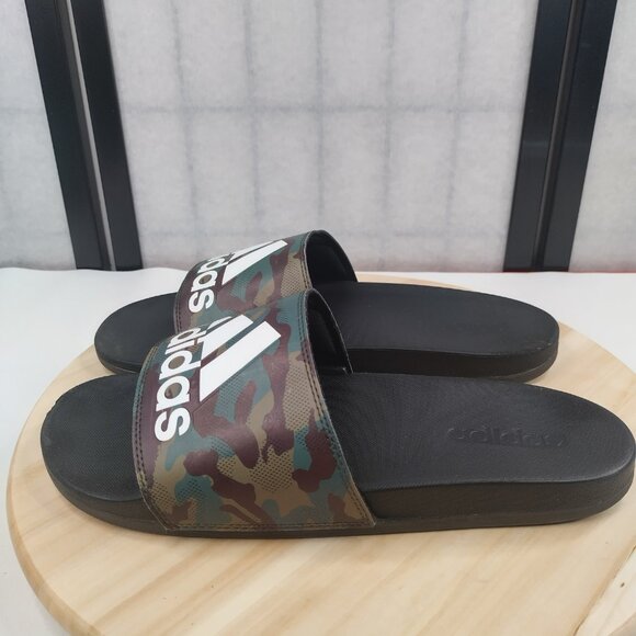 Adidas Adilette Comfort Camo Black Green Brown Slides Sandals GW9647 Men US 11 - Picture 5 of 12
